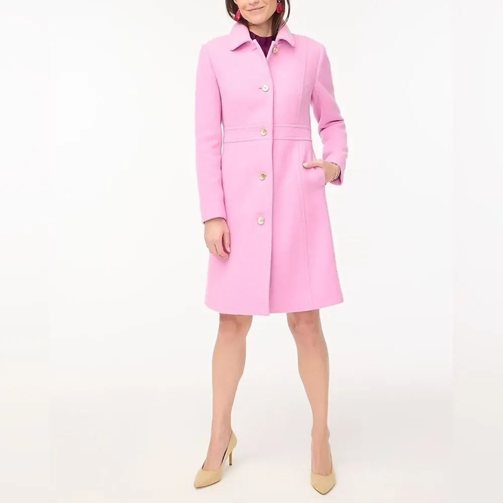 Last One NWT PINK J. CREW Wool-blend lady coat